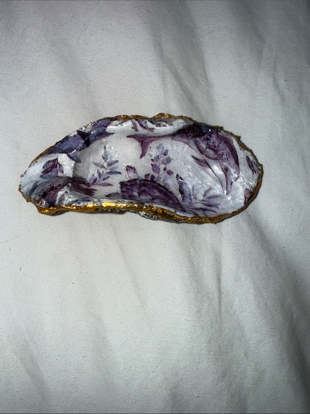Hand-Made Purple Oyster Shell Magnet Ocean Theme